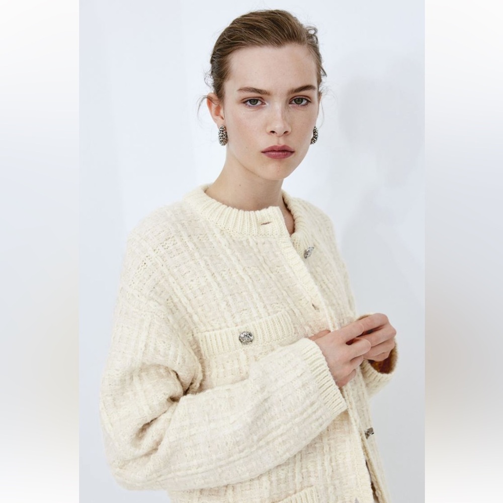 H&M TEXTURED-KNIT CARDIGAN